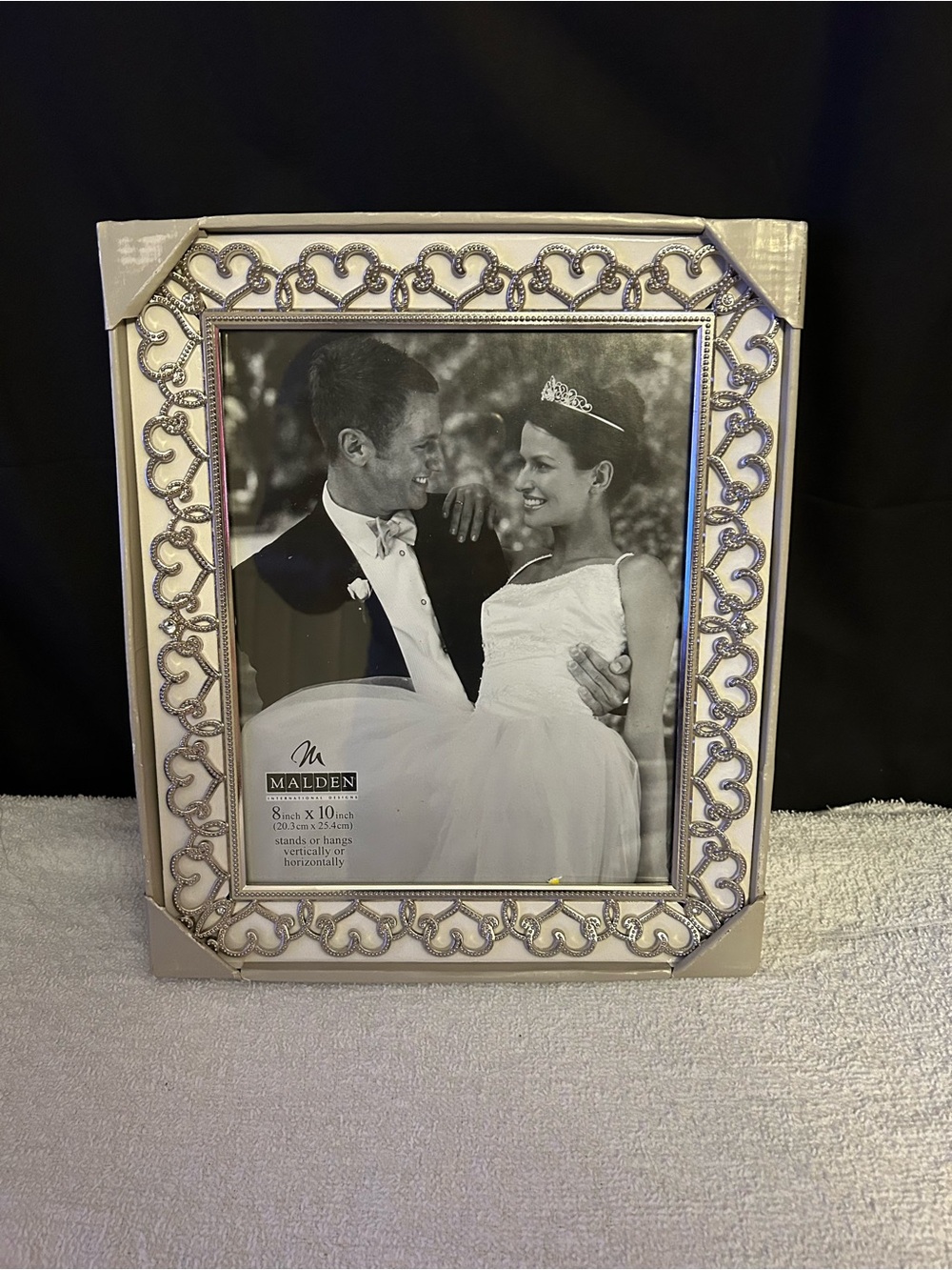 Malden Silver Heart Filigree 8x10 Picture Frame